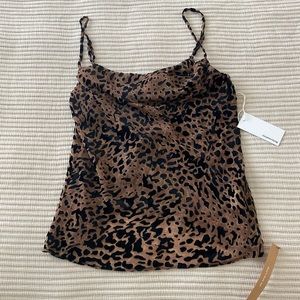 Cowl neck cheetah blouse